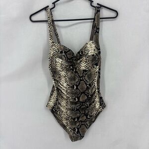 Bond-Eye Australia Snakeskin Print One Piece Swimsuit Women’s 6 flattering fit